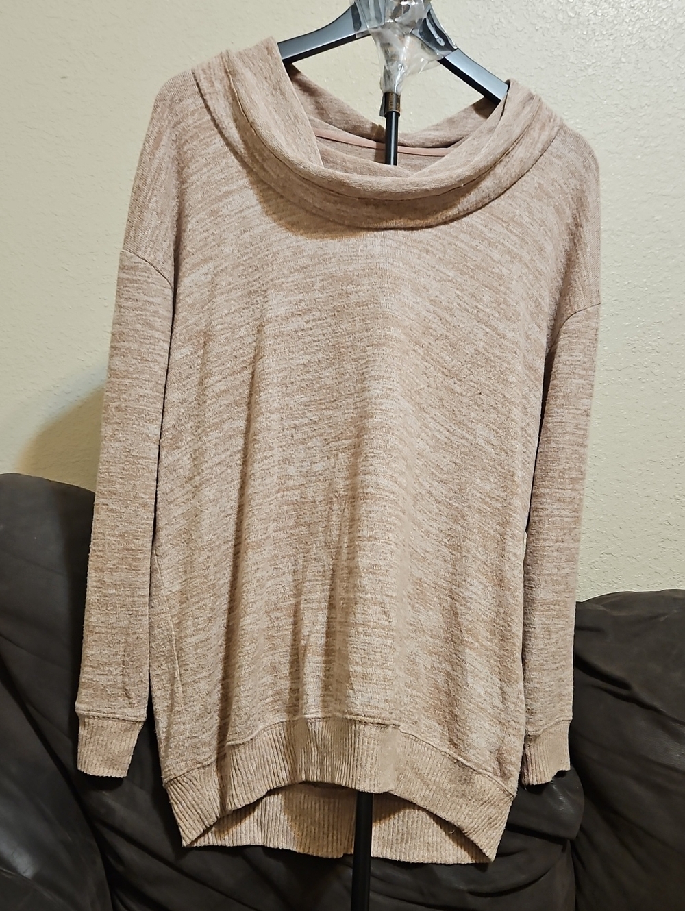 torrid Taupe Marled Cowl Neck Sweater